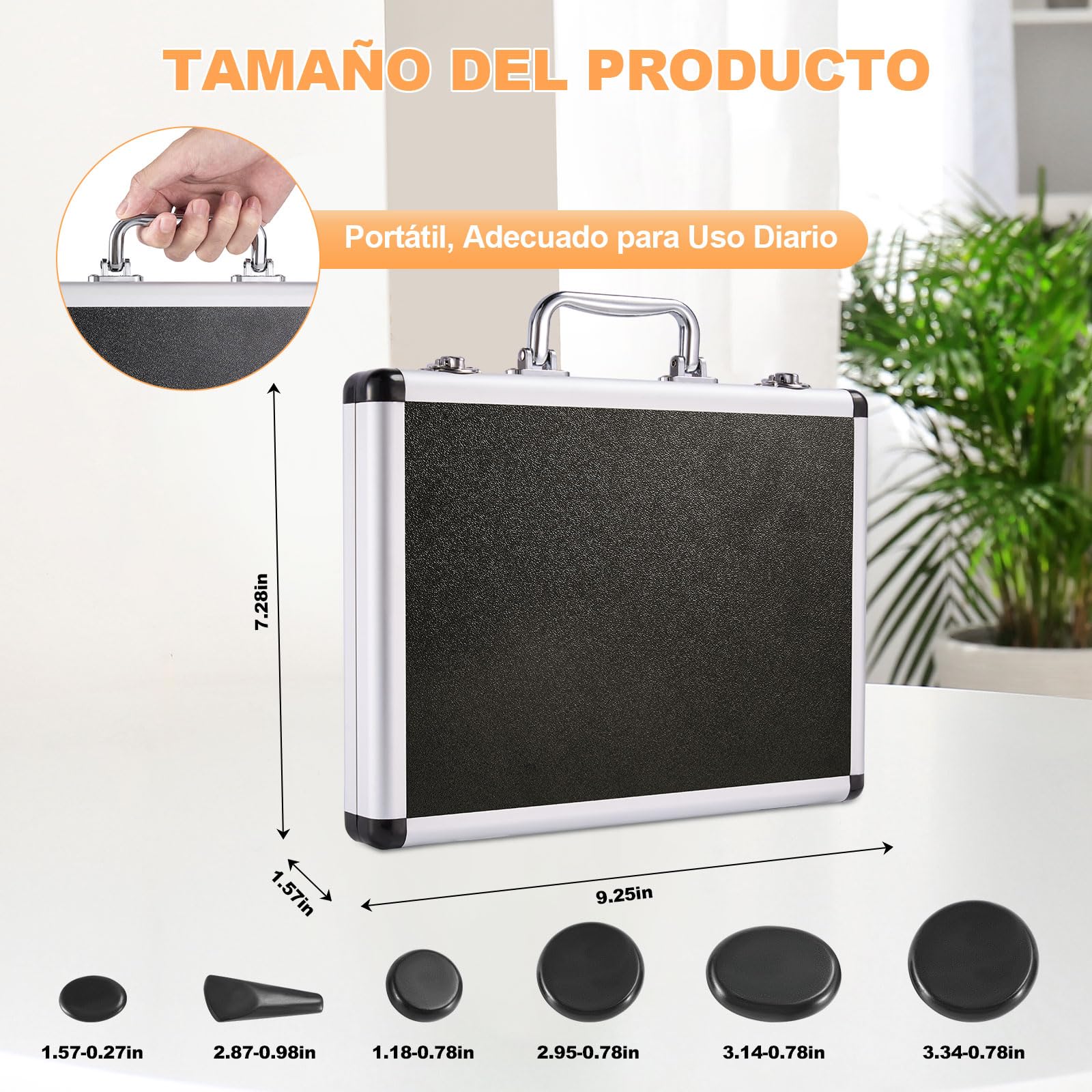 21 Piezas Calentador Piedras Calientes con Control de Temperatura,Kit Piedras Calientes Hot Stones Massager de Basalto para Masaje de Cuerpo Completo Spa Relajación (21 Piezas)