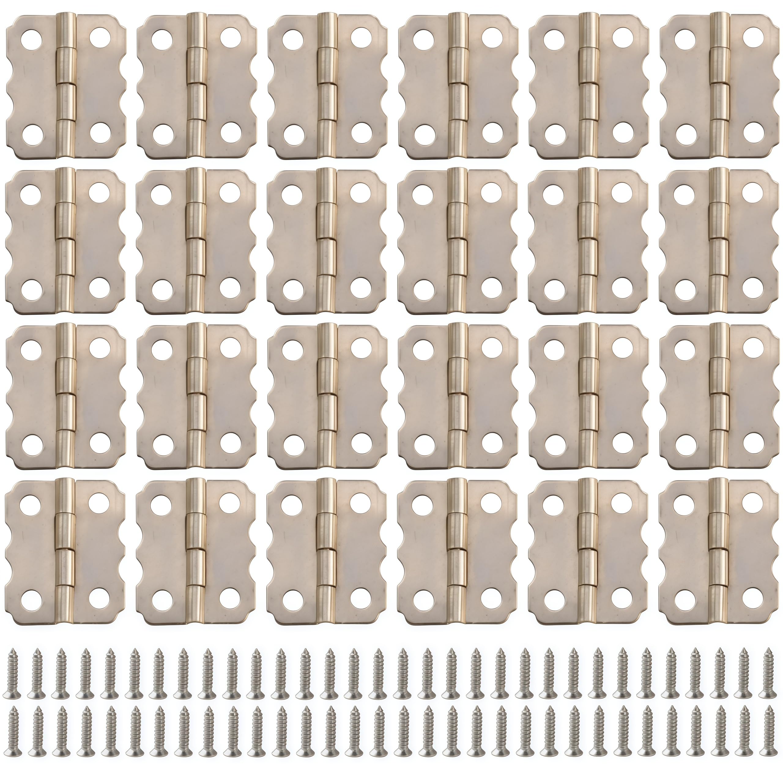 Vbnexyr Regular Hinges 24 Piece Set Of 24 * 20Mm Metal Lace Trimmed Small Hinge Gift Box/Box Hinge Hardware Accessories 24 * 20Mm Silver