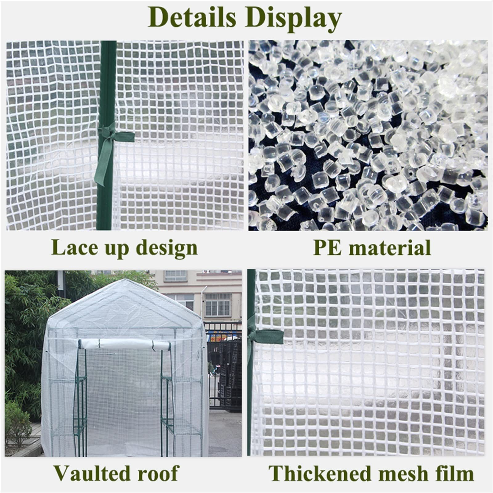 YUZES Serre pour Plantes d'intérieur et d'extérieur, étagères de Jardin Portables Robustes, avec Housse en PE Durable et Porte à Fermeture éclair Enroulable, pour terrasse/arrière-Cour/Balcon