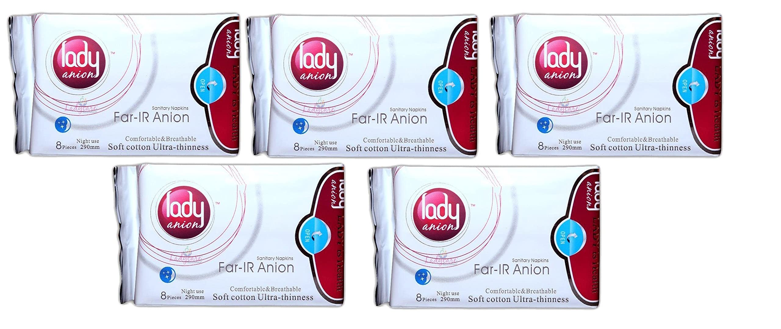 Lady Anion Sanitary Napkin Night use pack of 5 - 40 pieces (8 pieces/pack) (B0B9RZQ255) Amazon Price History, Amazon Price Tracker