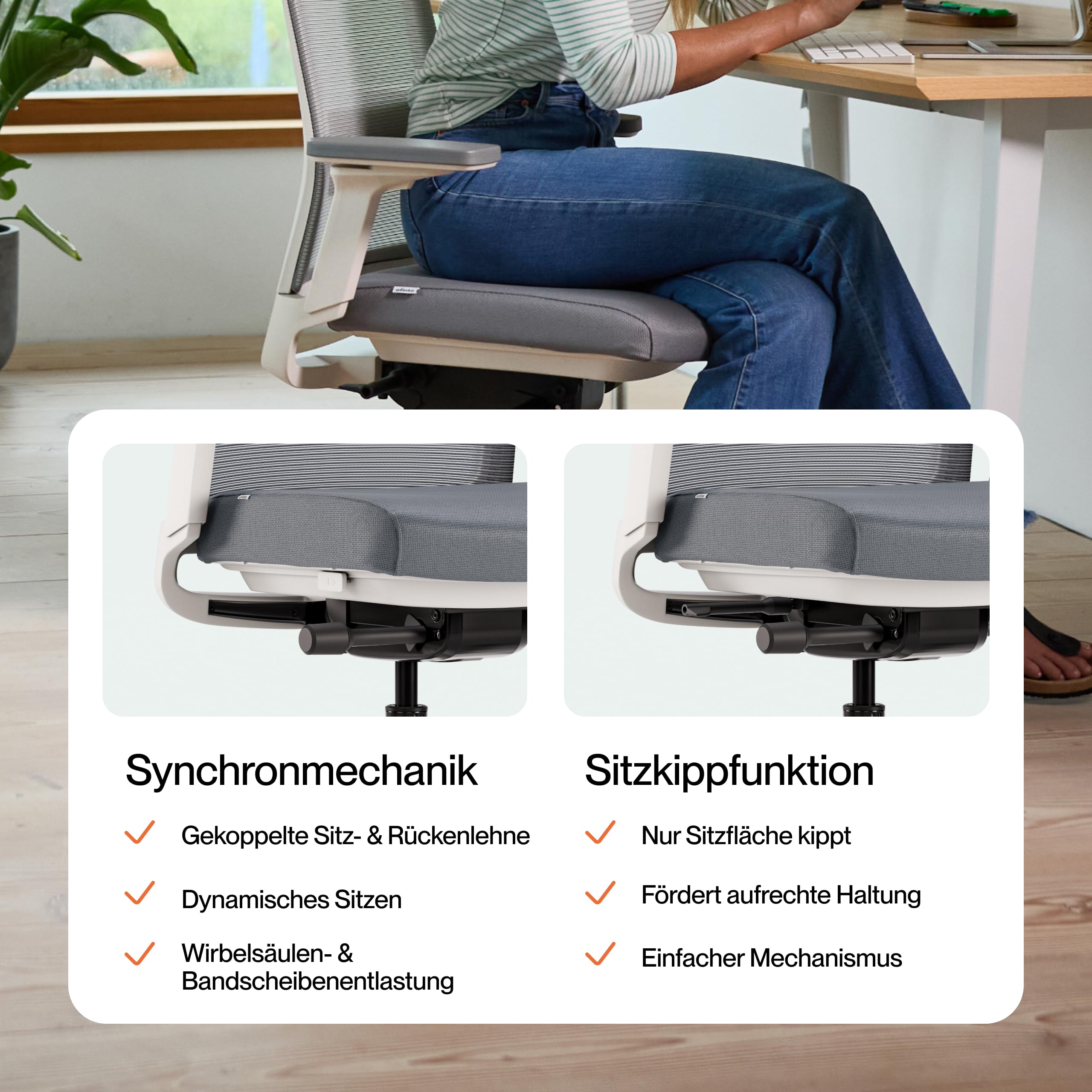 Active Bürostuhl Mattschwarz TESTSIEGER | Ergonomischer Schreibtischstuhl mit Sitzkippfunktion & adaptiver Lordosenstütze | Vollständig anpassbarer Office Chair für top Sitzposition | Drehstuhl