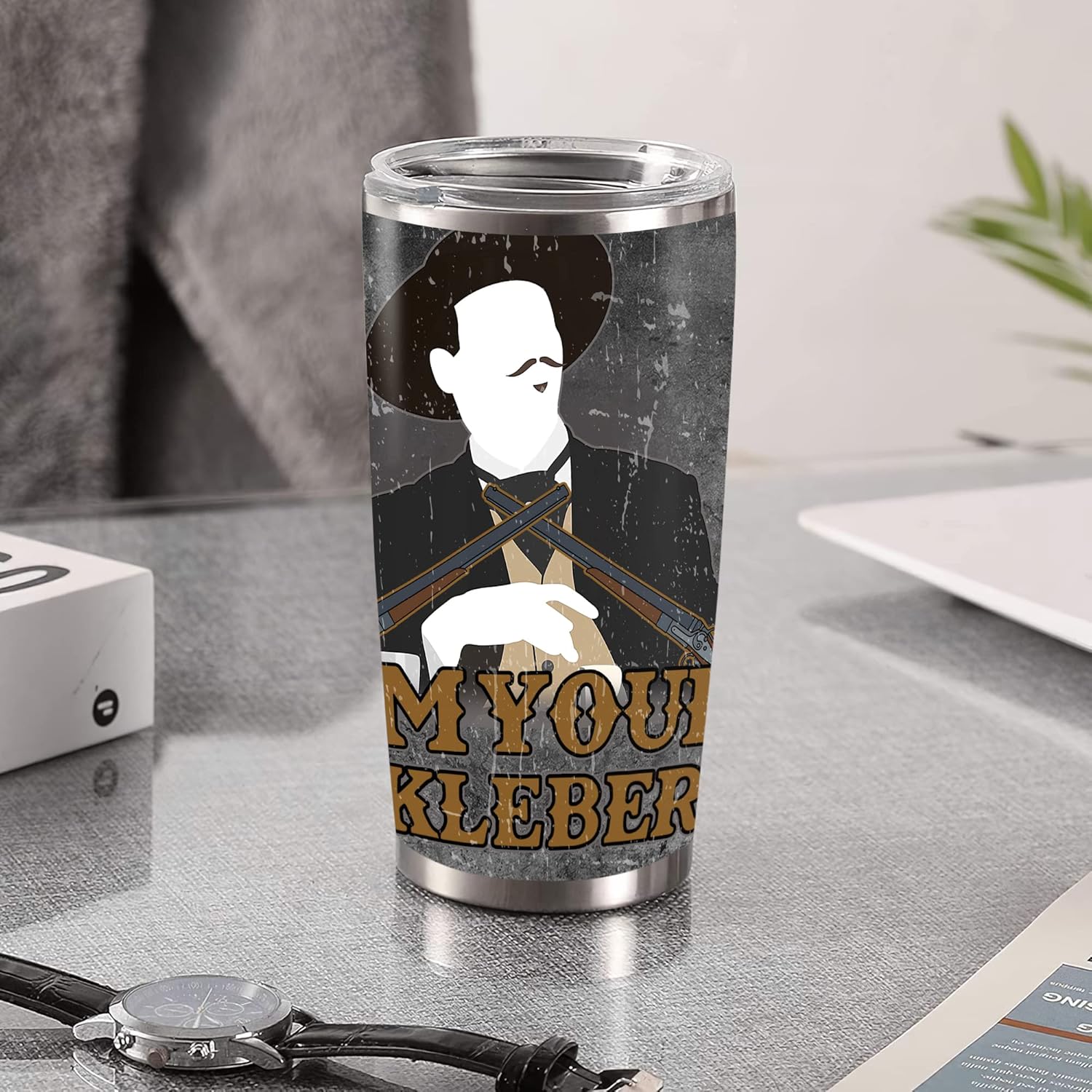 Insulated Tumbler Stainless Steel I'm Vacuum Mug Your Travel Cup Huckleberry Coffee Western With Lid Moustache Tea Bottle 20 Oz Tumblers Gifts For Father's Mother's Day Birthday Christmas Holidays - Image 3