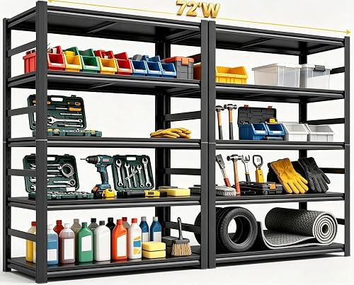 Bezuny 72 quot W Garage Shelving product photo (Garage & Utility Shelving) — ScooterReviewPro review