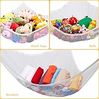 Vista 4 de Red de animales de peluche o hamaca, red de animales de peluche, hamaca de red de juguetes jumbo para animales de peluche, esquina de esquina extra