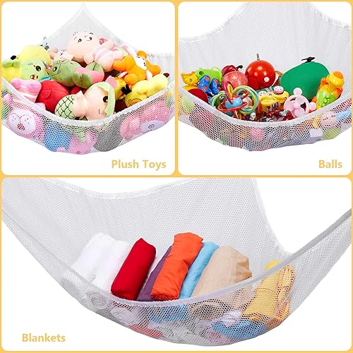 Miniatura 4 de Red de animales de peluche o hamaca, red de animales de peluche, hamaca de red de juguetes jumbo para animales de peluche, esquina de esquina extra