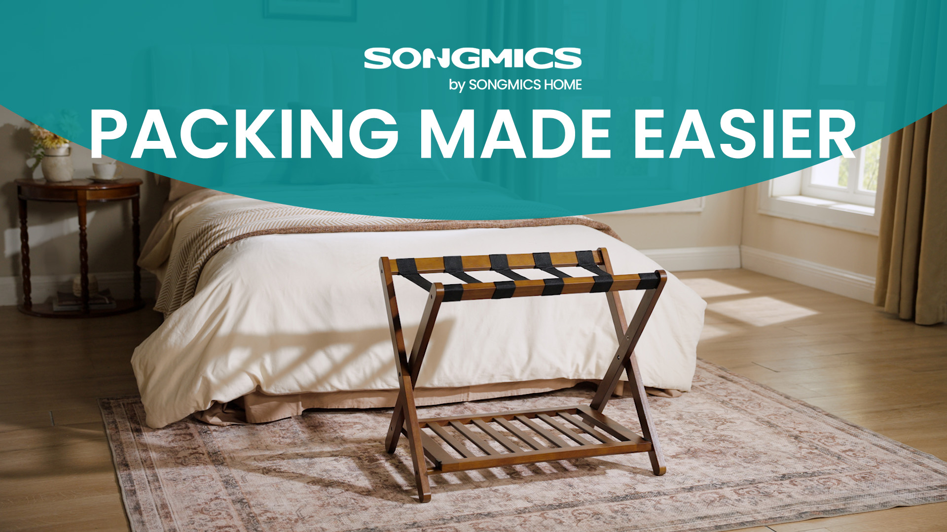 Amazon.com: SONGMICS Solid Wood Luggage Racks, Set of 2, No