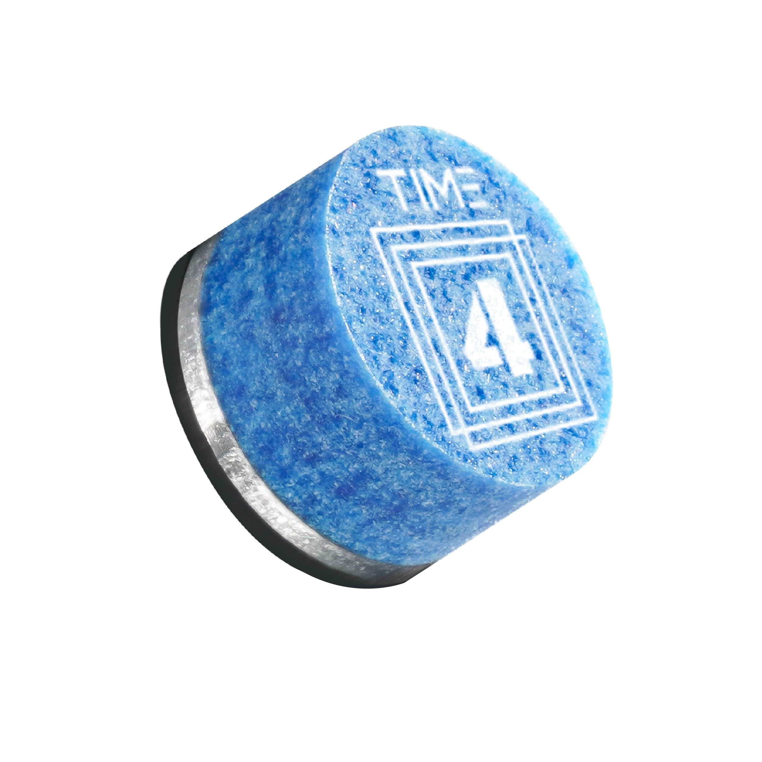 RHINO TIME Crystal Pool Billiard Cue Tip - 14mm/ Blue/Hardness: TIME 2 Soft/Pack 10