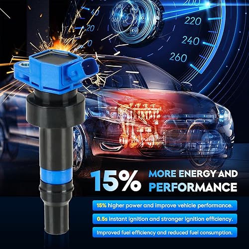 Miniatura 4 de Bobina de encendido Blue Pack para Hyundai Accent 2012-2020 Veloster 2012-2017, Kia Rio 2012-2019, Soul 2012-2019, 1.6L, COP554 5C1860 673-8304
