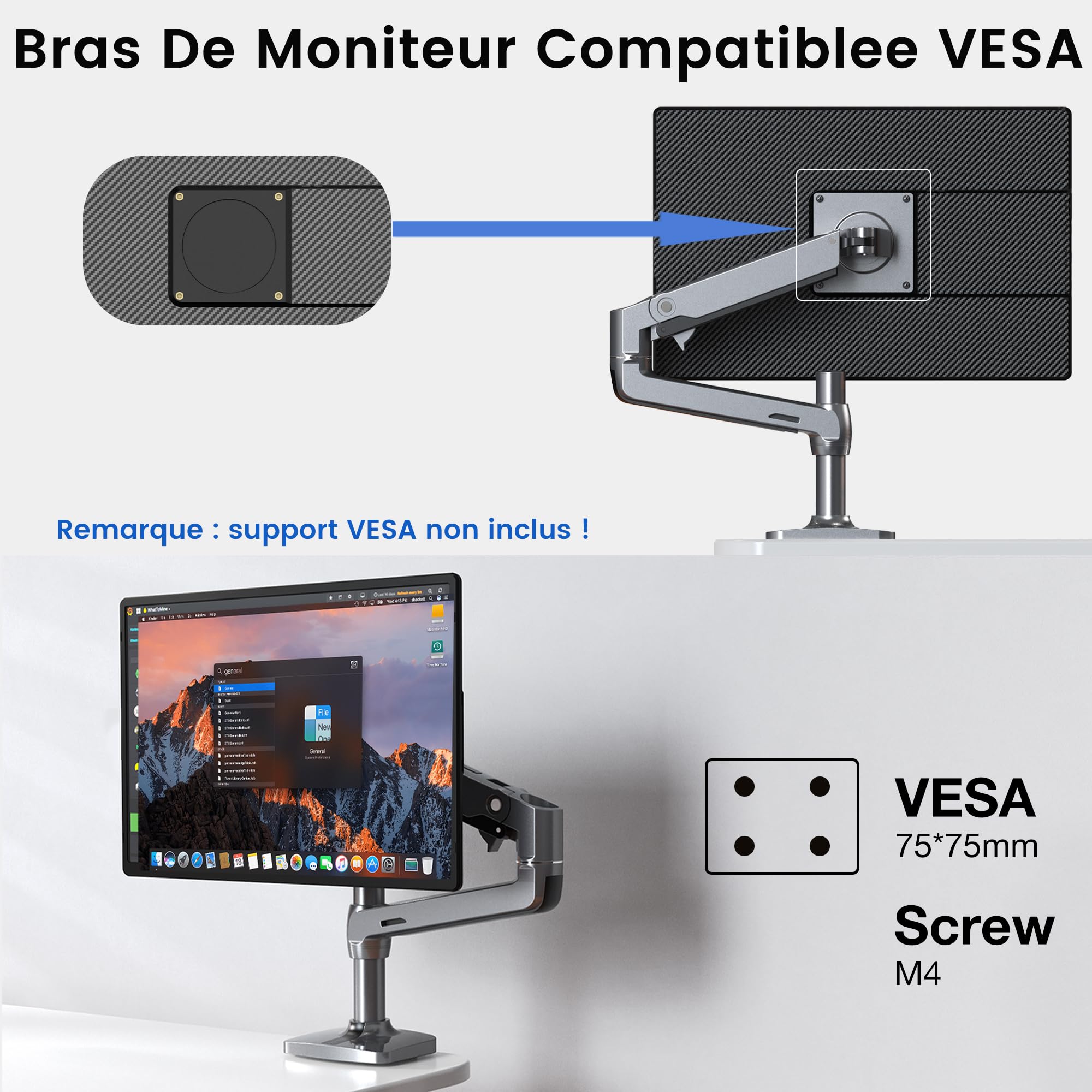 Kwumsy Écran Portable 16 Pouces - Moniteur pour Ordinateur Portable, Portable Ultra Fin, Écran d’Extension Laptop avec Support 360° Rotatif et Détachable, Plug & Play, Compatible Tous PC Portables.
