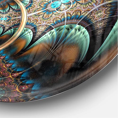 Miniatura 3 de Reloj de pared moderno con diseño de flor fractal azul claro para el hogar, dormitorio, baño, oficina, sala de estar