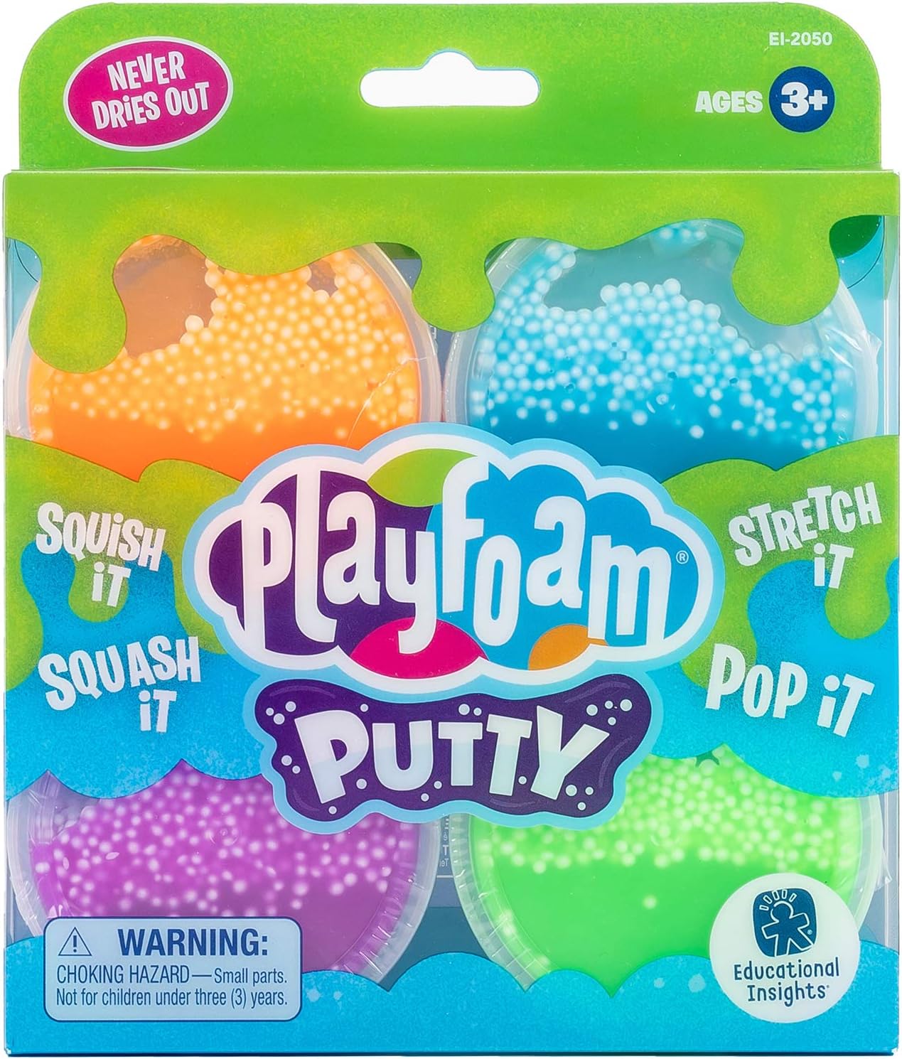 Educational Insights Playfoam Putty 4-Pack, Multi