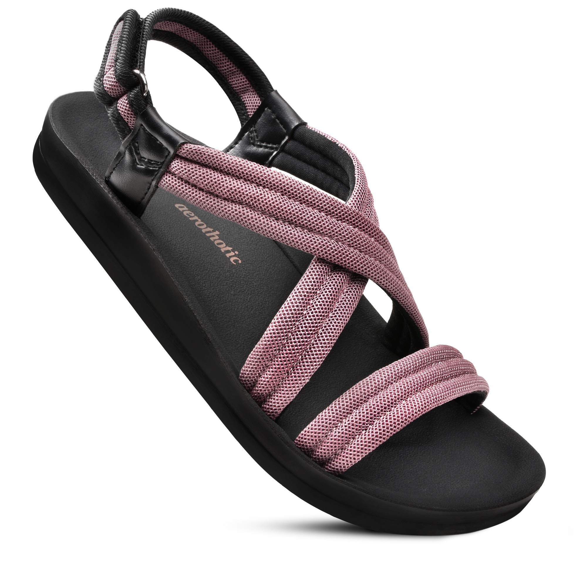 AEROTHOTIC Walking Sandals Women - Arch Support Lightweight Sport Adjustable Sandals With Back Strap Winter Hiking Beach Water