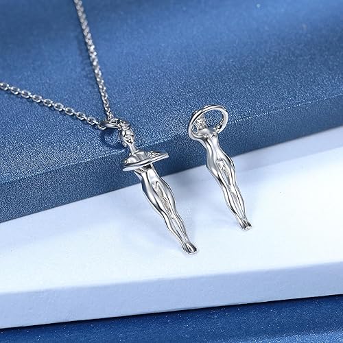 Miniatura 5 de Collar de plata de ley 925 con colgante de abrazo para parejas, joyería para el día de San Valentín, regalos para mujeres, esposa, novia