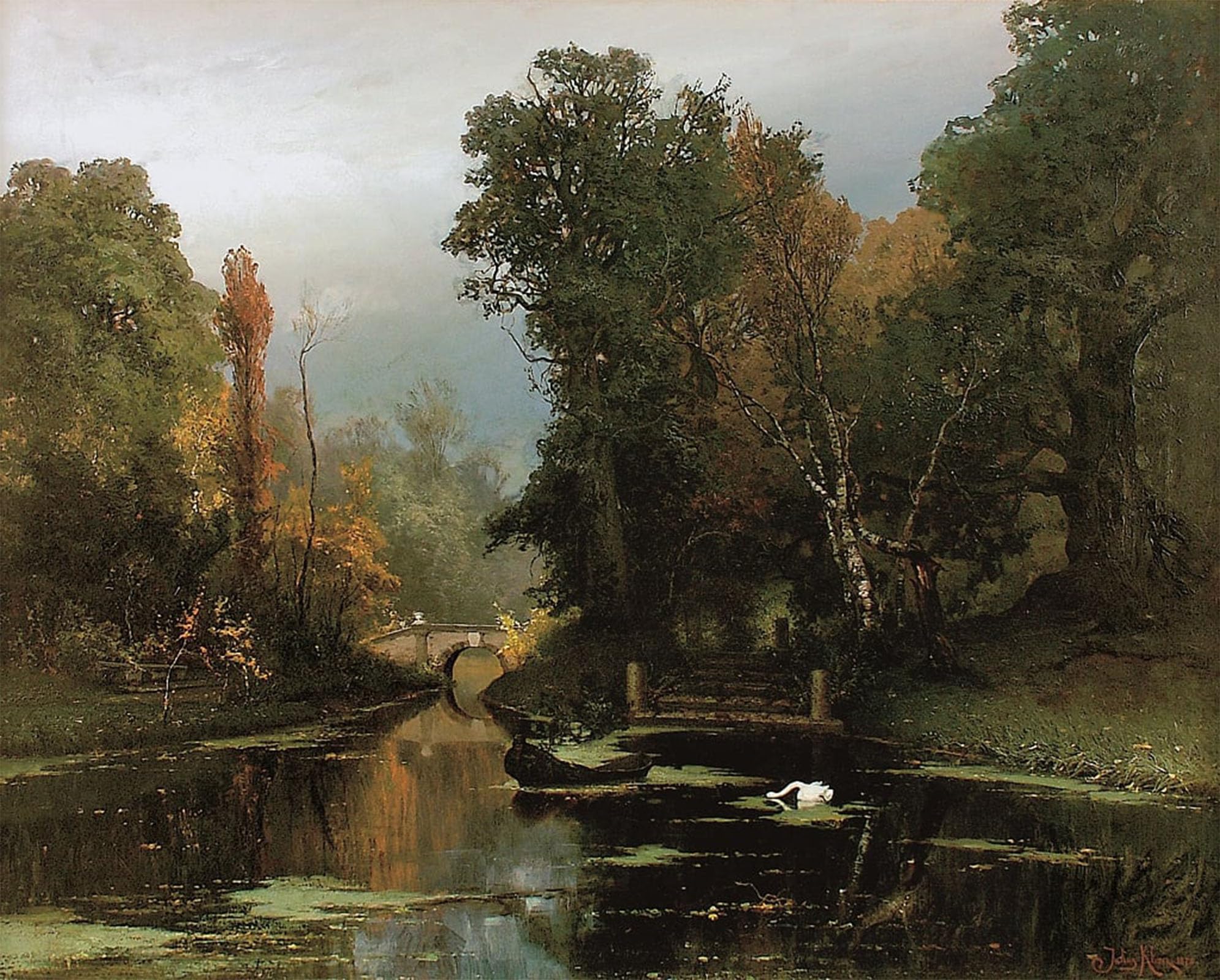 Serendipitp No Frame Vintage Wall Art Canvas Nordic Poster Canvas Print Picture Overgrown Pond Gatchina Park By Juli Julievich Klever Wall Art Poster For Home Decor 60X90cm