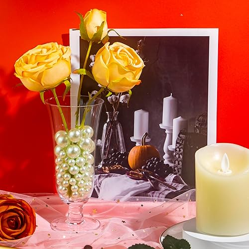 Miniatura 9 de 150 piezas de perlas de imitación de perlas falsas pulidas sin agujero de color verde claro para relleno de jarrón, decoraciones, perlas de plástico