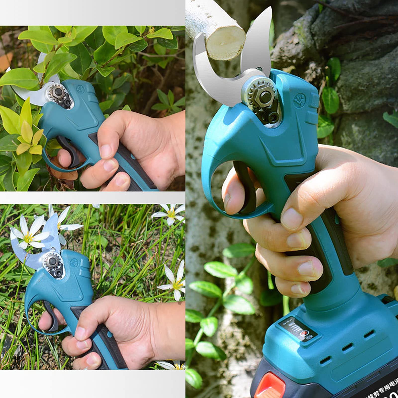 Tijeras de podar eléctricas Tijeras de podar inalámbricas Tijeras de podar eléctricas Profesionales para podar jardinería árboles frutales viñedos [Solo Cuerpo de Tijera] (Compatible con Bat