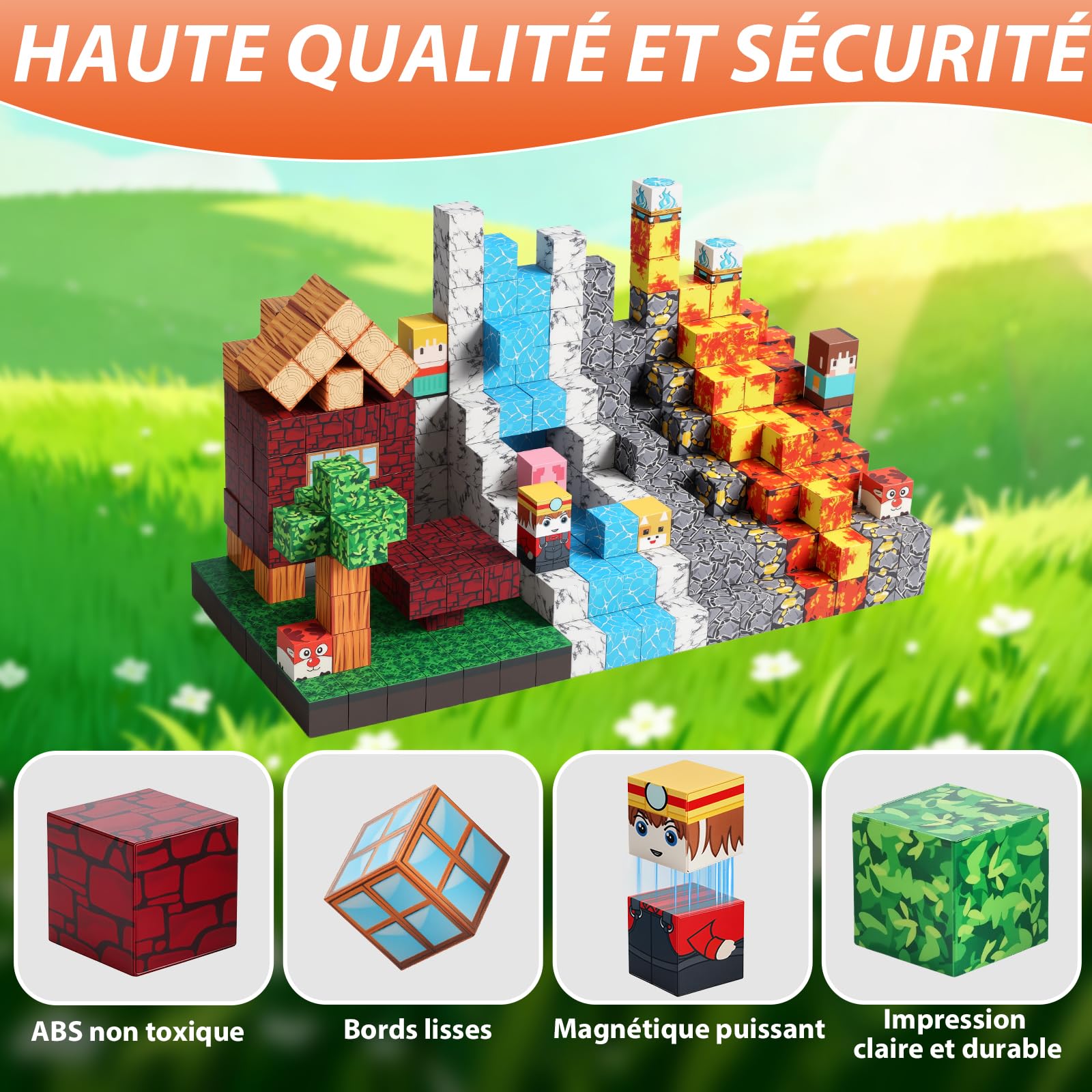 FUNYKICH Ensemble de 470Pièces Blocs de Construction Magnétiques pour Enfants, Jeu Éducatif STEM Créatif avec 13 Formes et Couleurs Vives, pour Les denfants de 3 Ans+,Jeu de Construction