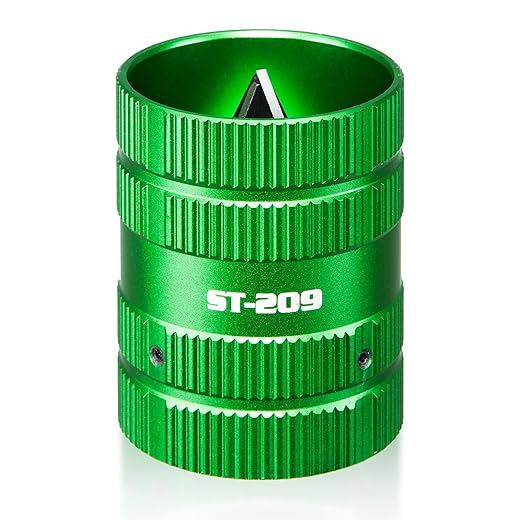 WISSCOOL Pipe Reamer Tool, Copper PVC Tube Deburring Tool Plumping Tools Pipe Cleaner 1/4" to 1-5/8" Inner Outer Reamer Pipe Tubing Chamfer for Metal PVC PPR Copper Brass Aluminum(Green)