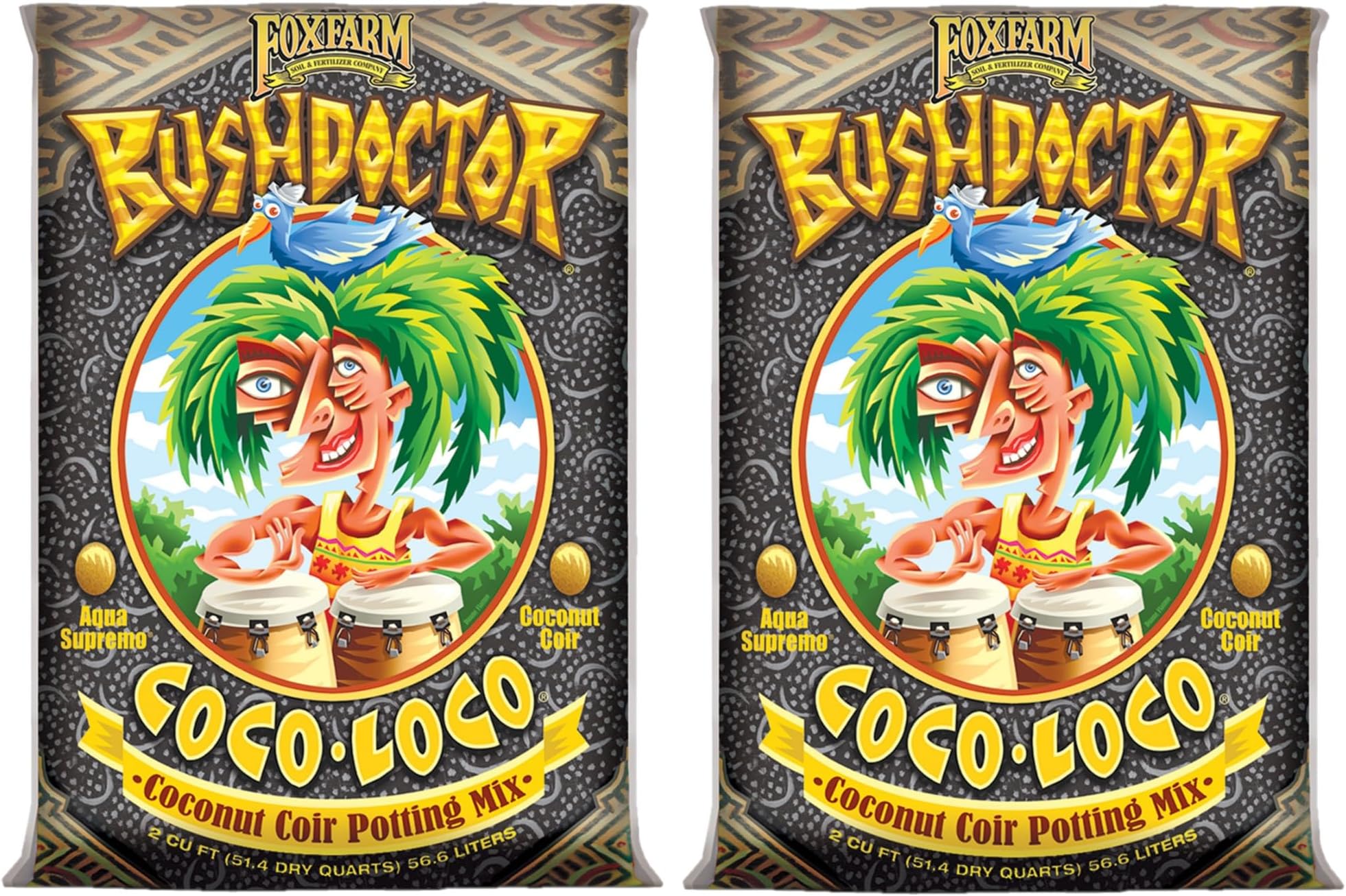 Bush Doctor Coco Loco Potting Mix, 2cu ft (Pack of 2) - Extends Your Watering Schedule, Triple-Washed to Reduce Salt Content - Perfect for Cultivating Vigorous Plants