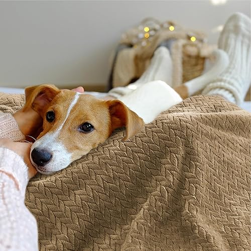 Miniatura 4 de INFIIXSO Manta de forro polar individual para cama, manta ligera con patrón de hojas, tamaño individual, para uso en todas las estaciones, caqui, 60