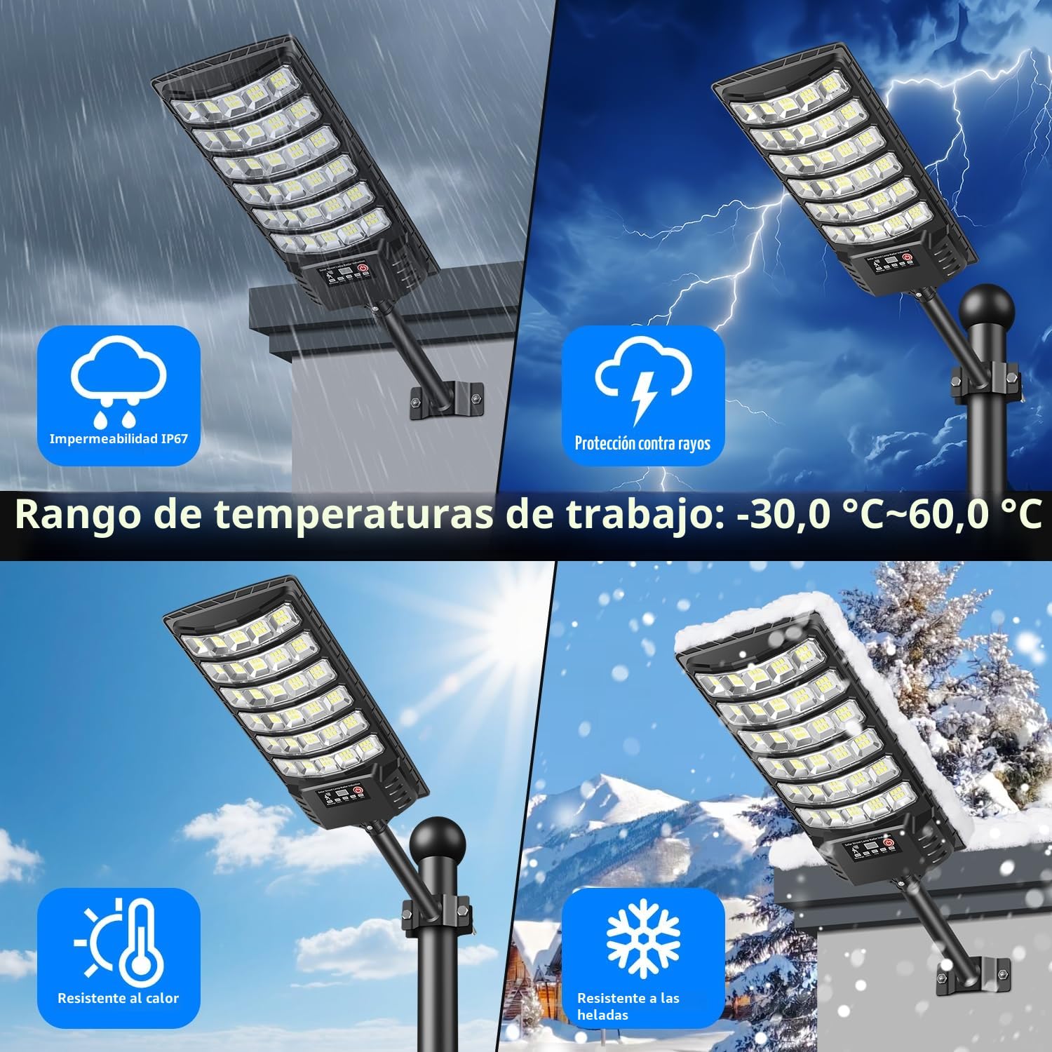 Farolas Solares Exterior, 6000K Farola Solar con Sensor de Movimiento, Control Remoto, IP67 Impermeable Luz Solar Exterior Jardín, Lampara Solar Foco LED Solar para Patio Garage, 2 Paquetes