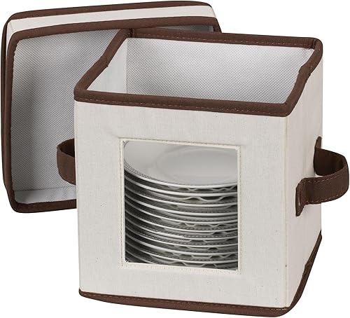 Vista 37 de Household Essentials baúl de almacenamiento de vajilla para platillos