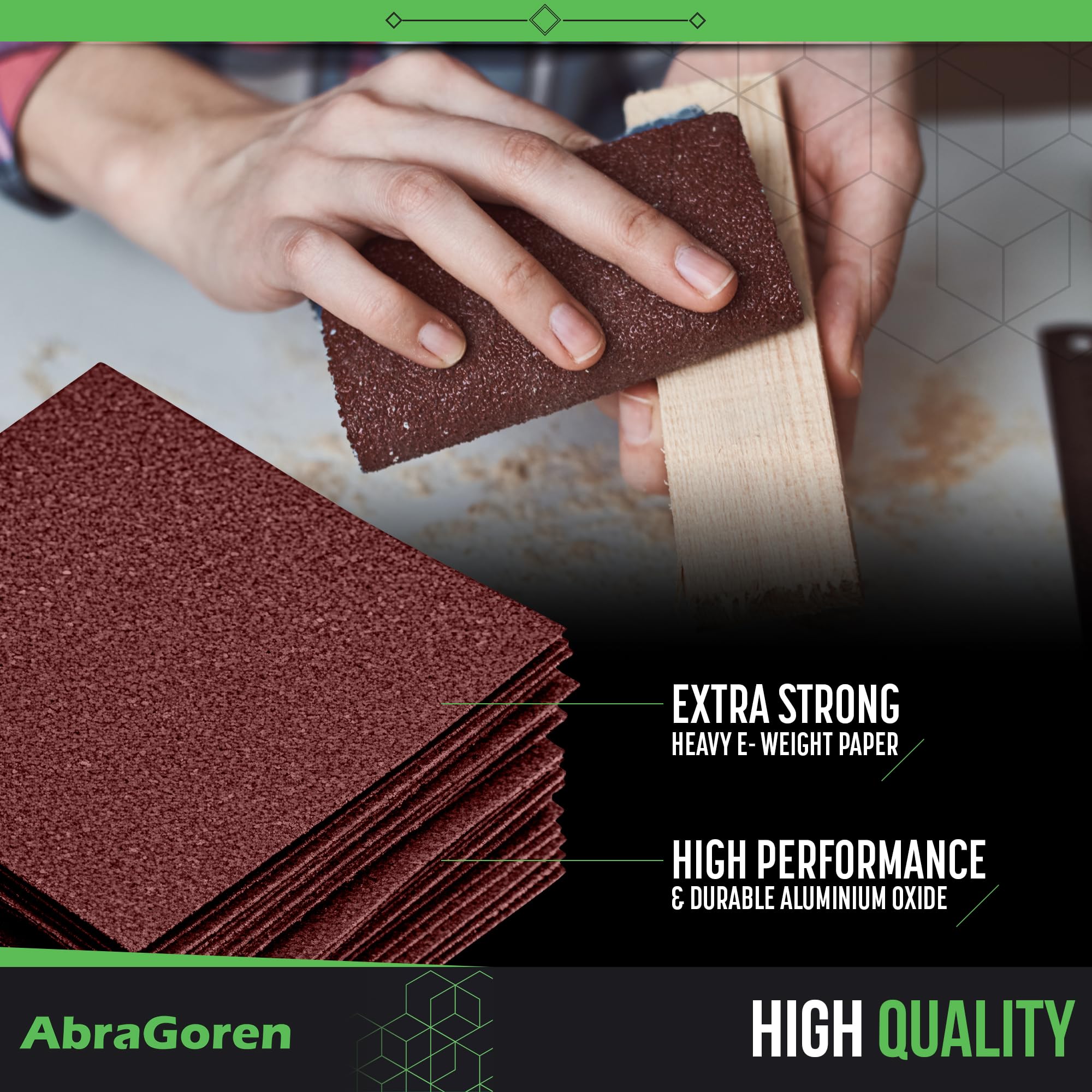 Pack of 10 Sand Paper Sheets - Mixed Grits, 3x Fine, 4x Medium, 3x Coarse - Assorted Sandpaper for Wood and Walls (Extra Strong) - Image 4