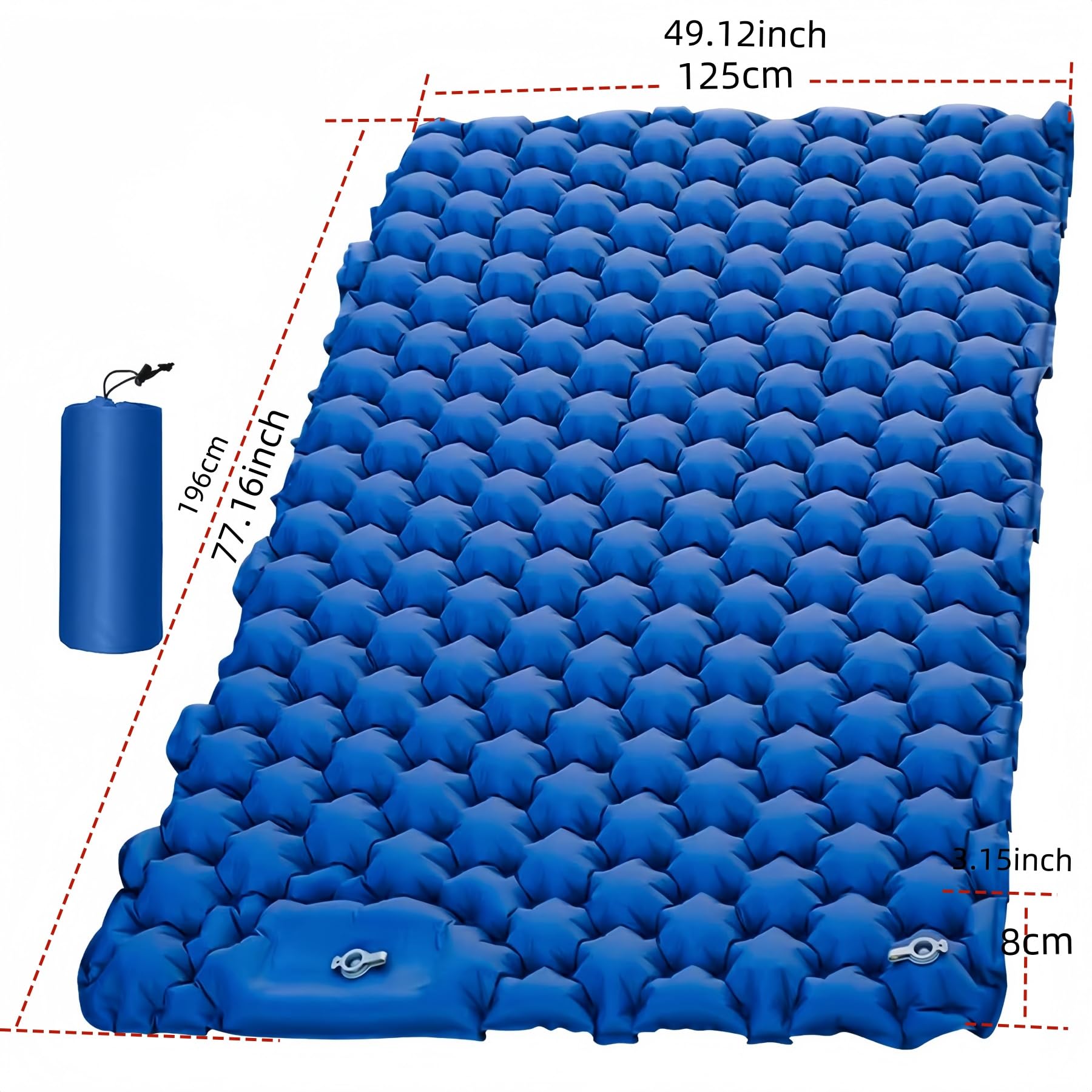 Genma0 1-2 Person Inflatable Camping Mattress - Lightweight TPU Sleeping Pad for Tent, Moisture-Proof & Portable Ideal for Hiking, Backpacking & Outdoor Adventures (Orange)