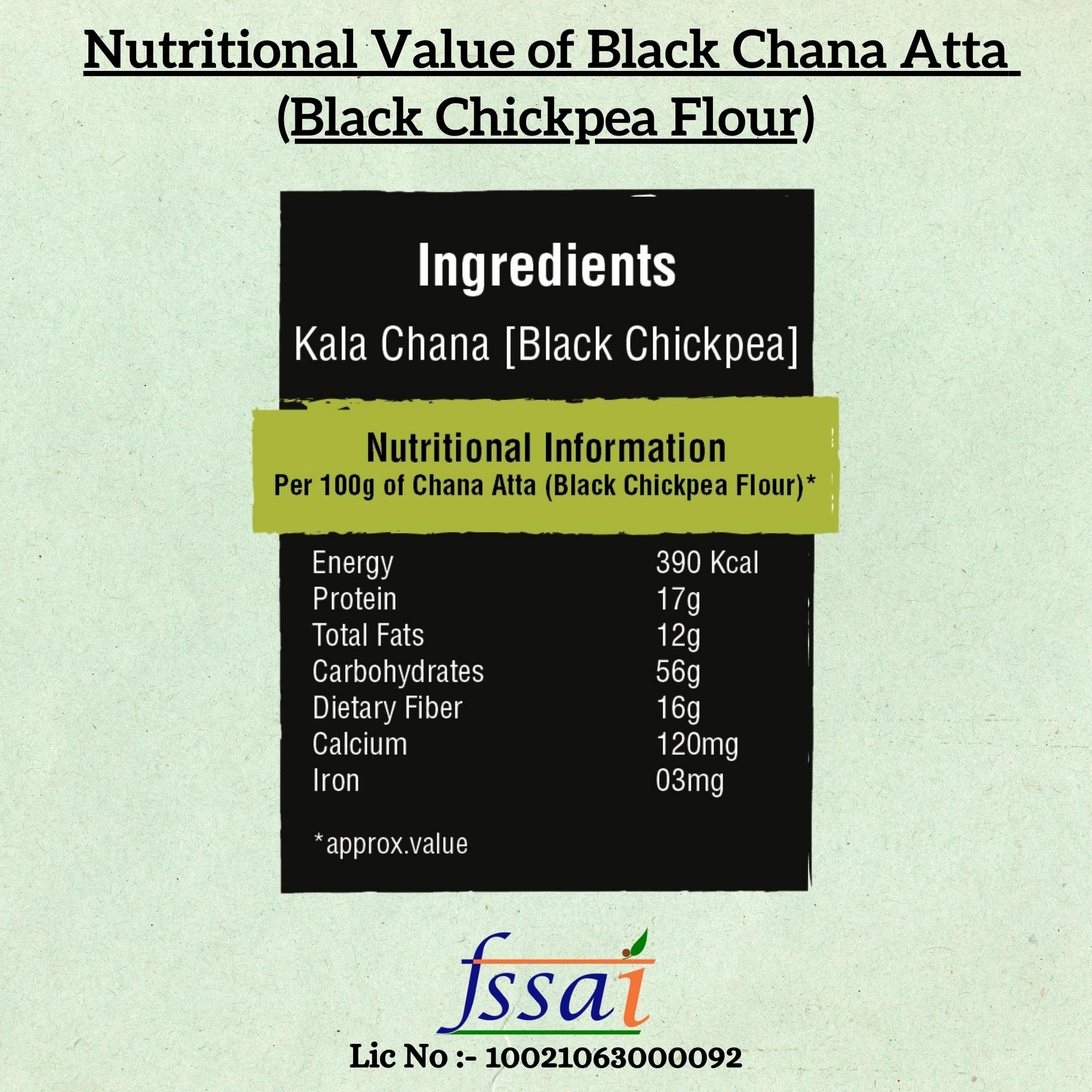 Amwel Combo of Oats Atta 450g + Black Chana Flour 450g | Oats Flour + Chana Atta | Diabetic Friendly Low GI Fiber Protein Atta for Chapati Protein Rich | Weight Management | For Good Health | 900g | Vacuum Packed - Image 2 thumbnail