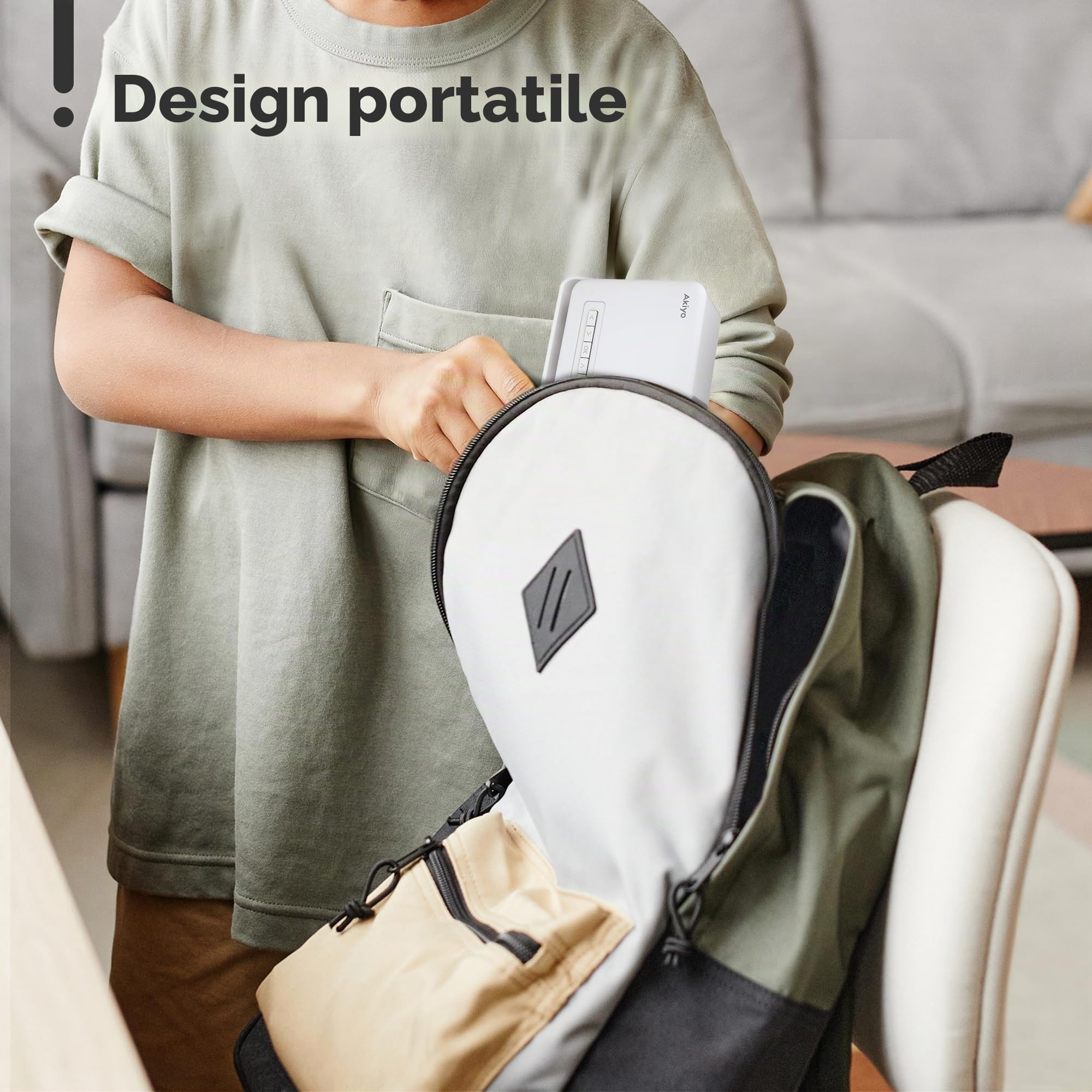 AKIYO O1 Mini Proiettore con Treppiede, Full HD 1080P, Regalo per Bambini