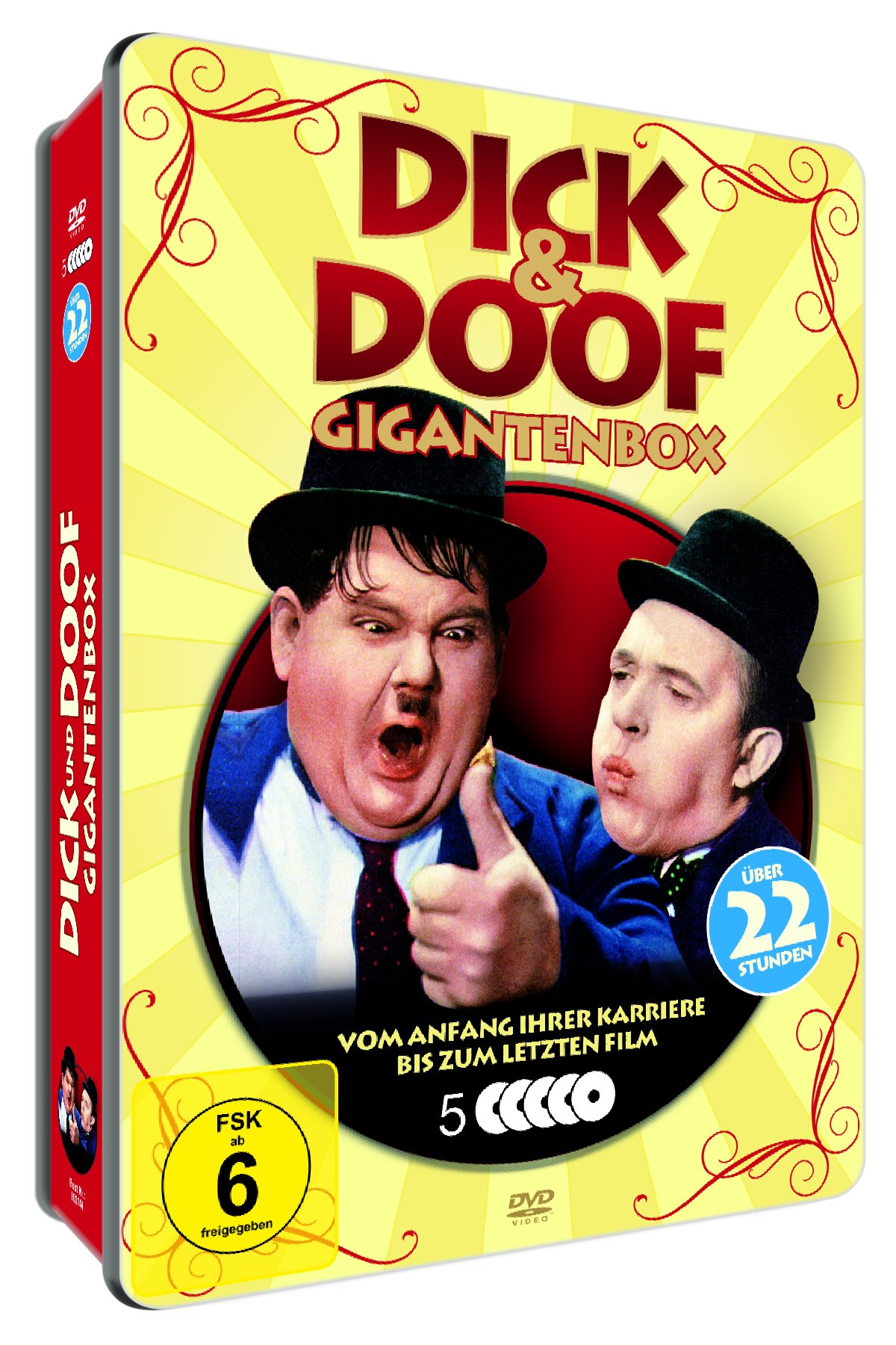 Laurel and Hardy DICK & DOOF - GIGANTENBOX From the beginning of their career to the last film 22 HOURS / 5 DVD Metal Box