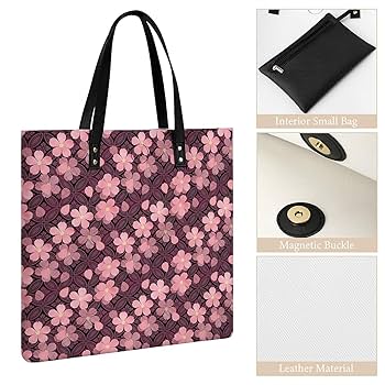 Amazon.co.jp: トートバッグ ピンクの花柄 ハンドバッグ 手提げ