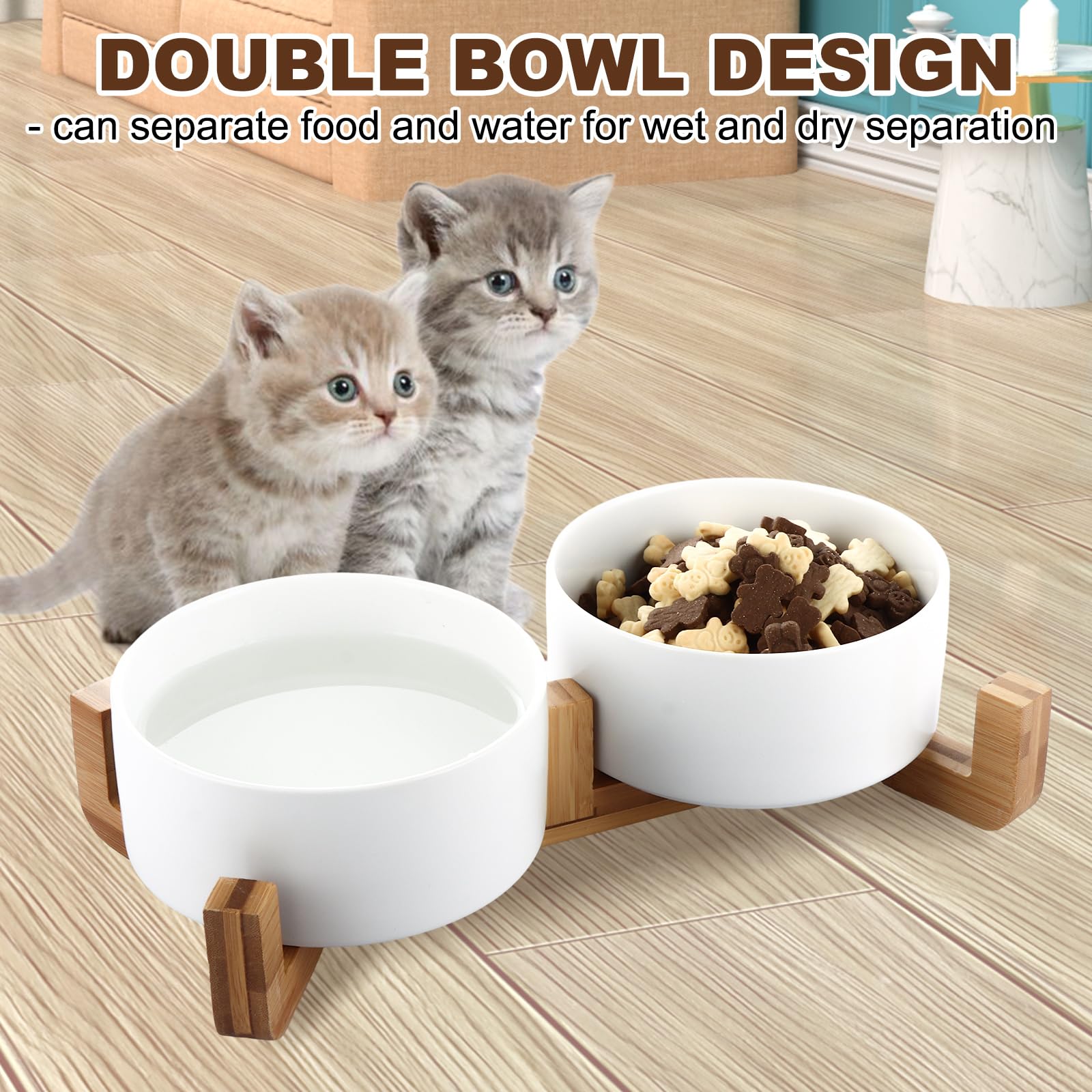 LOPYXBR Raised Dog Bowls with Stand Wood - Image 3