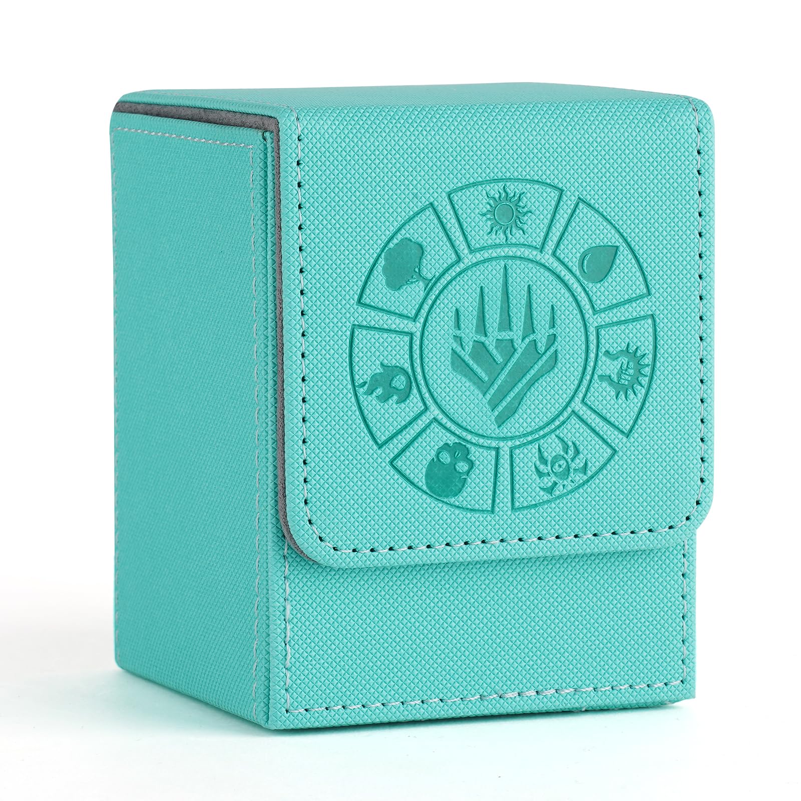Arkeiliy Card Deck Box, 150+ Storage for TCG/MTG, Premium Collectible Card Box for Trading Card Games Yugioh and More (Turquoise)