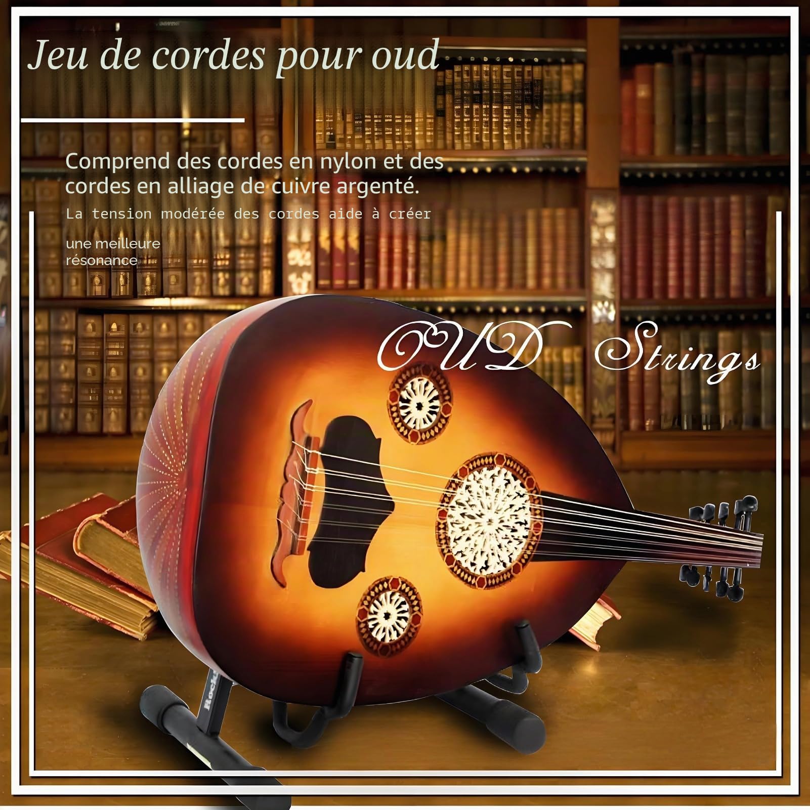 Cordes d'Oud, ensemble de cordes Oud accessoire d'instrument à cordes pour Oud (12 strings)