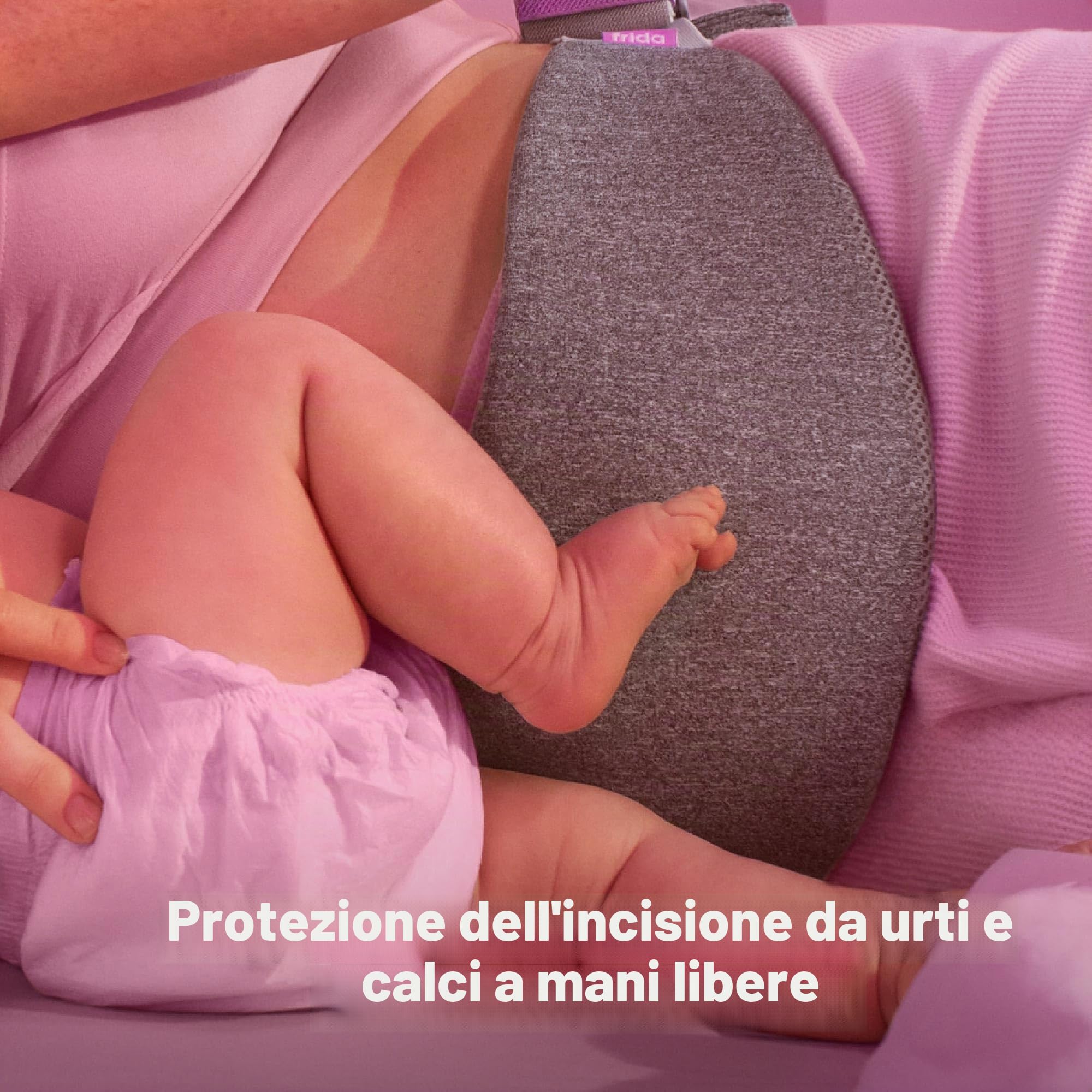 Frida Mom Fascia Protettiva Recupero Cesareo – Supporto Post Parto con 2 Borse Gel Caldo/Freddo, Fascia Regolabile per Addome Post Operatorio
