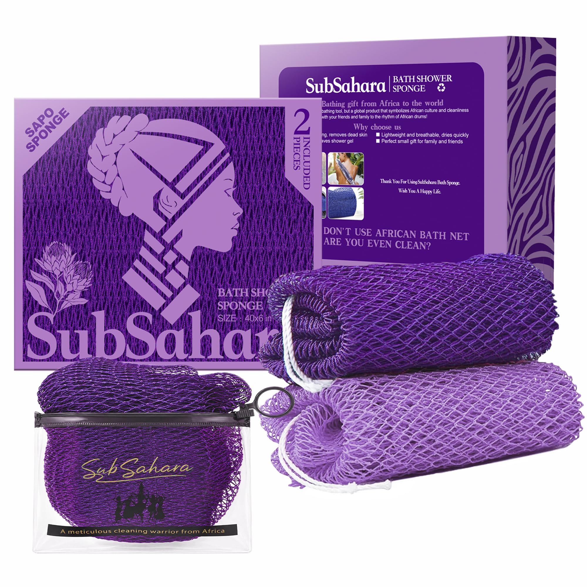 African Net Sponge - Exfoliating Body Scrubber (2 Pack) -23