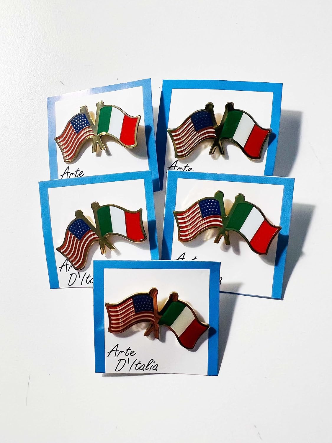 Italian & USA 2 Flag Lapel Pin 1.25 x 0.5 Inch – Italy Pin with Gold Trim, Secure Butterfly Clasp – Country Flag Pin for Jackets, Hats & Bags – Italia Gift for Men and Women, Travel & Heritage