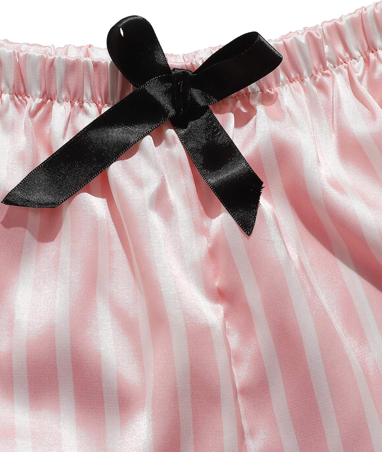 WDIRARA Women's Silk Satin Pajama Set 4 Pieces Sleepwear Loungewear Pj Sets - Image 5