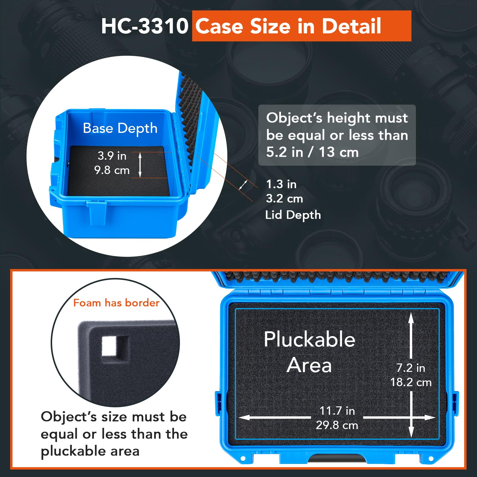 Amazon.co.jp: Lykus HC-3310 防水ハードケース(ブルー) 格子状カット