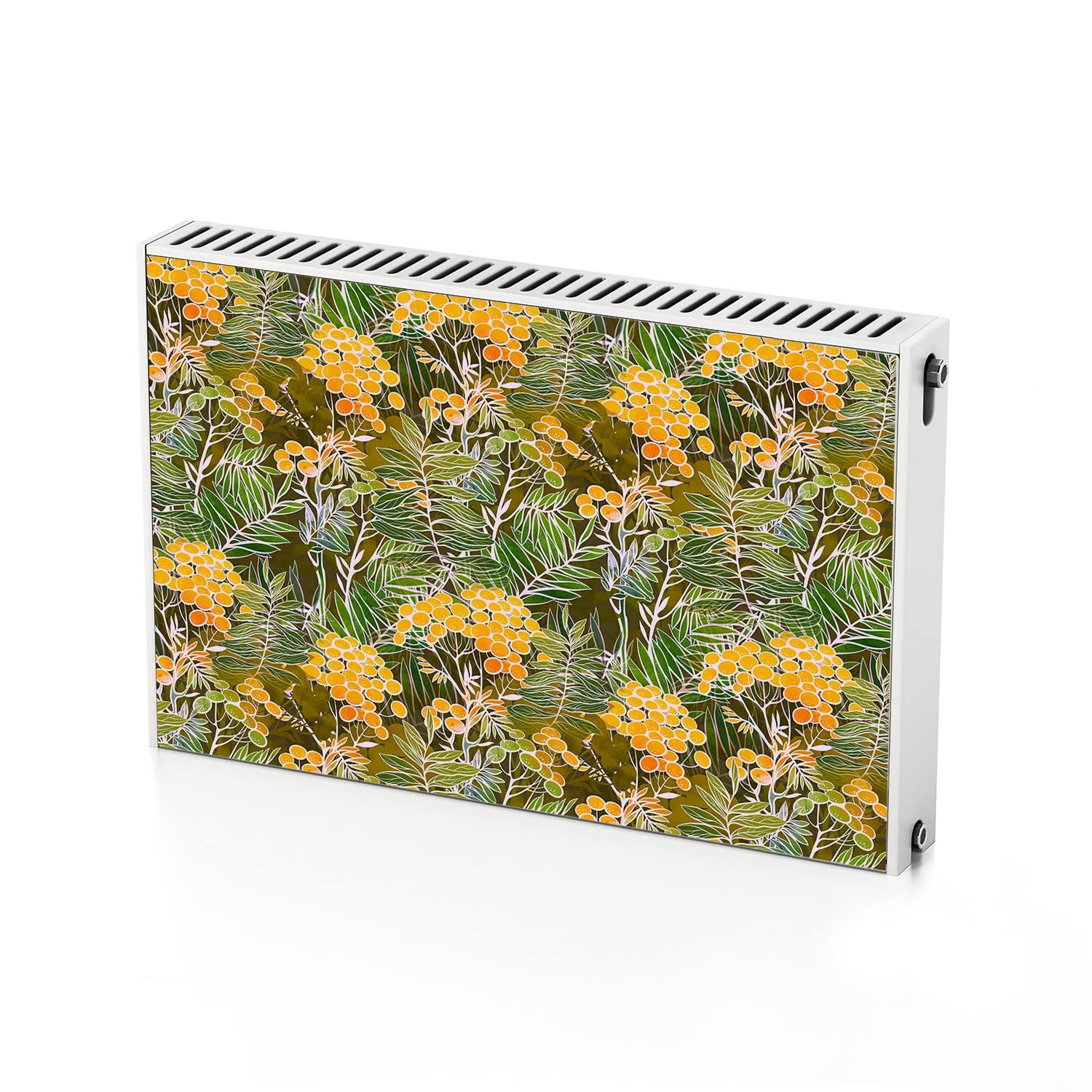 Autocollant de radiateur magnétique pour cacher un chauffage blanc avec des fleurs