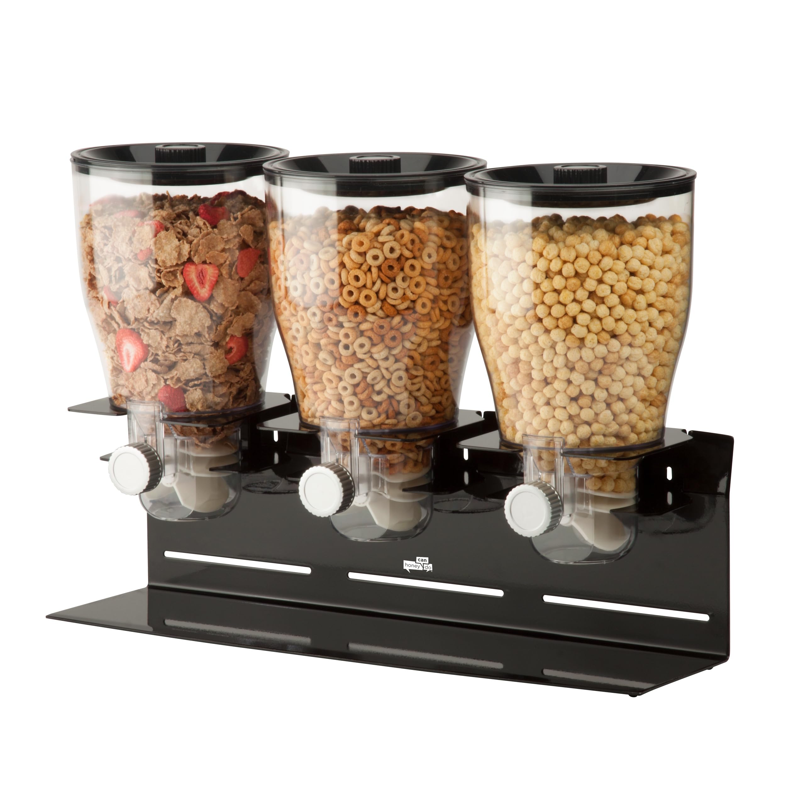 Honey-Can-Do Dispensador triple, negro/plateado