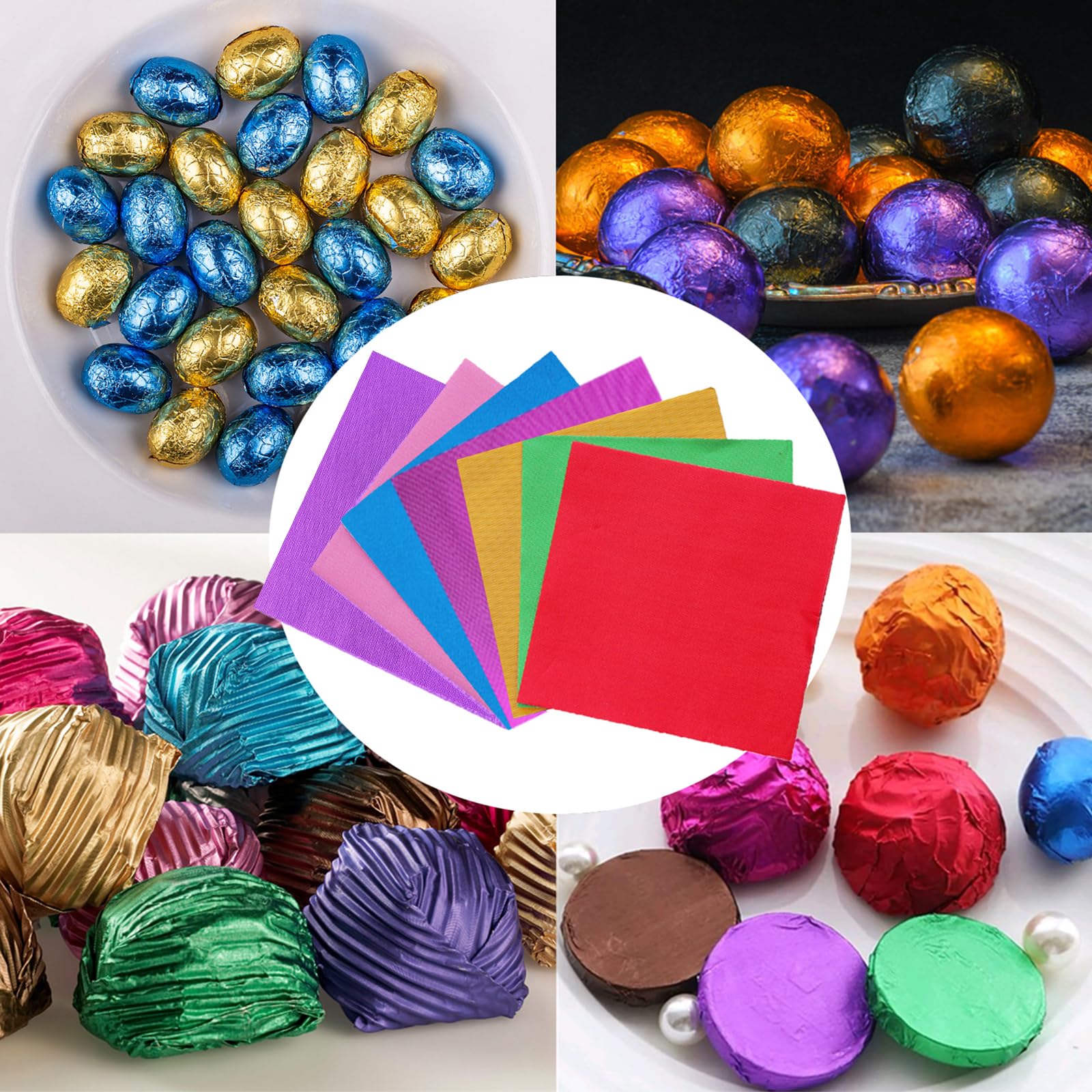 200 Feuilles Aluminium Pour Bonbons – Carrés 10x10 Cm, Motif Orange, Parfaits Pour Emballer Chocolats Ou Cadeaux Sucrés