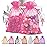 ANZNKU 100 Pack 4x6 inches Pink Drawstring Organza Mesh Bags, Wedding Favor Gift Bags For Party, Festival, Christmas, Sheer Organza Favor Candy Bag