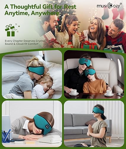 Miniatura 8 de MUSICOZY Auriculares para dormir, transpirables, Bluetooth, diadema 3D, audífonos inalámbricos para dormir, para mujeres, hombres, oficina, viajes,
