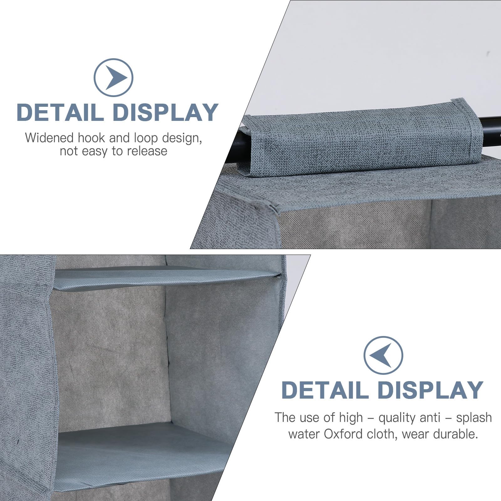 SOLUSTRE Organizador de Armario Colgante Multiusos No Tejida Lavable y Cajón de Almacenamiento Gris de Espacio para Ropa y Accesorios