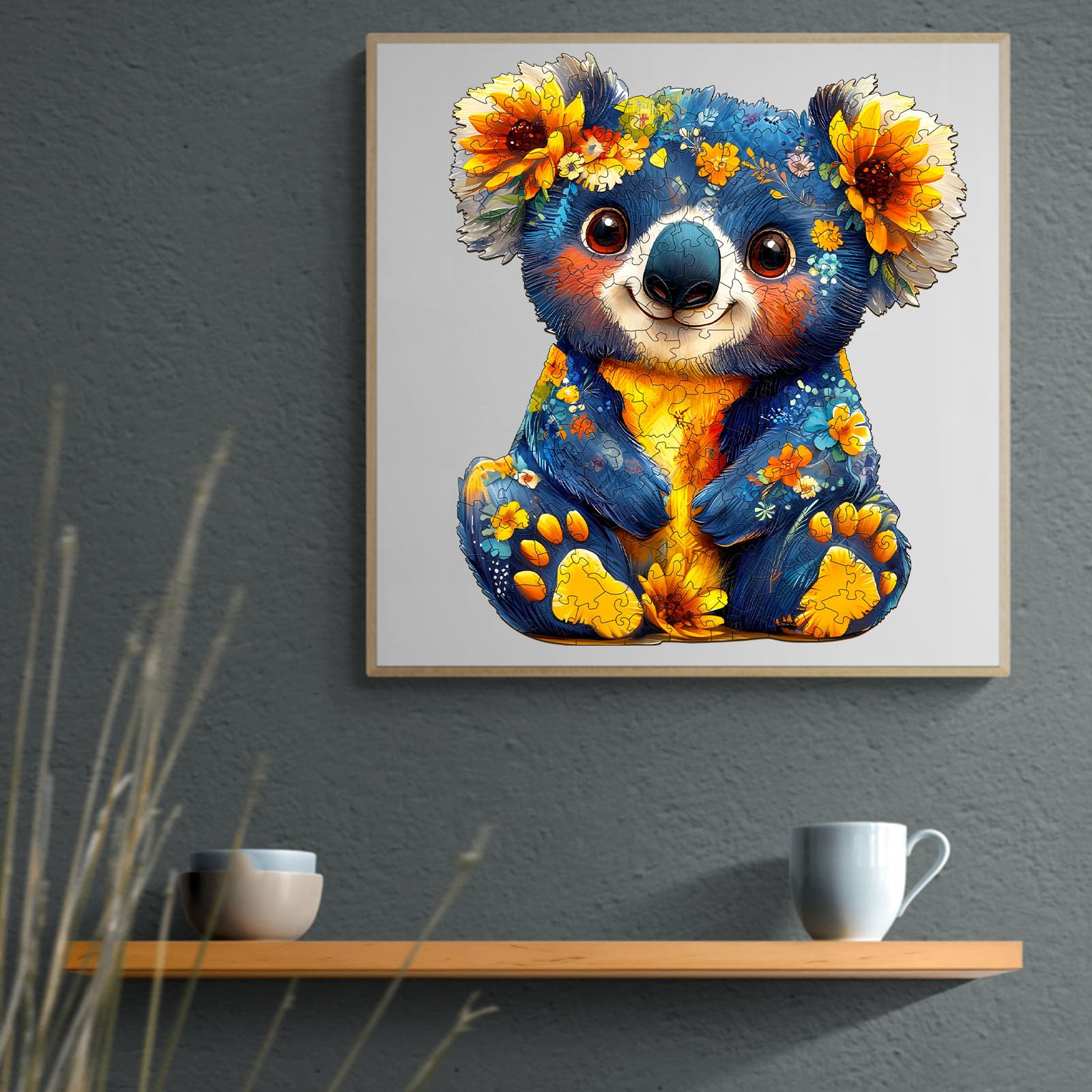 Holzpuzzle Erwachsene,Bunter Koala Holzpuzzle,Unregelmäßige Einzigartige Puzzle, Wooden Puzzle Mit Geschenkbox,Holz Puzzle Geschenke für Erwachsene (34 * 29.7cm)
