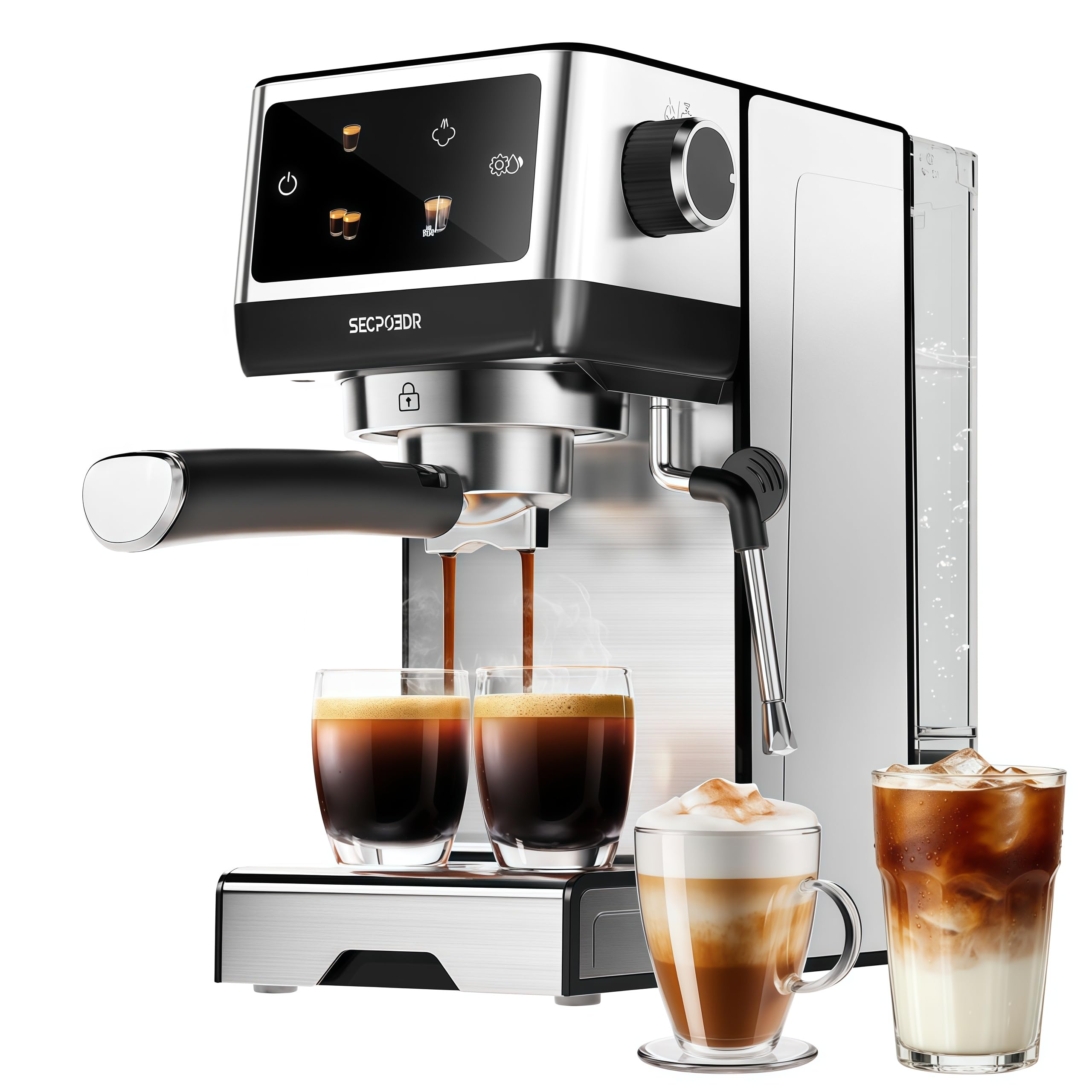 SECPOEDR 20-Bar Espresso Machine Touchscreen