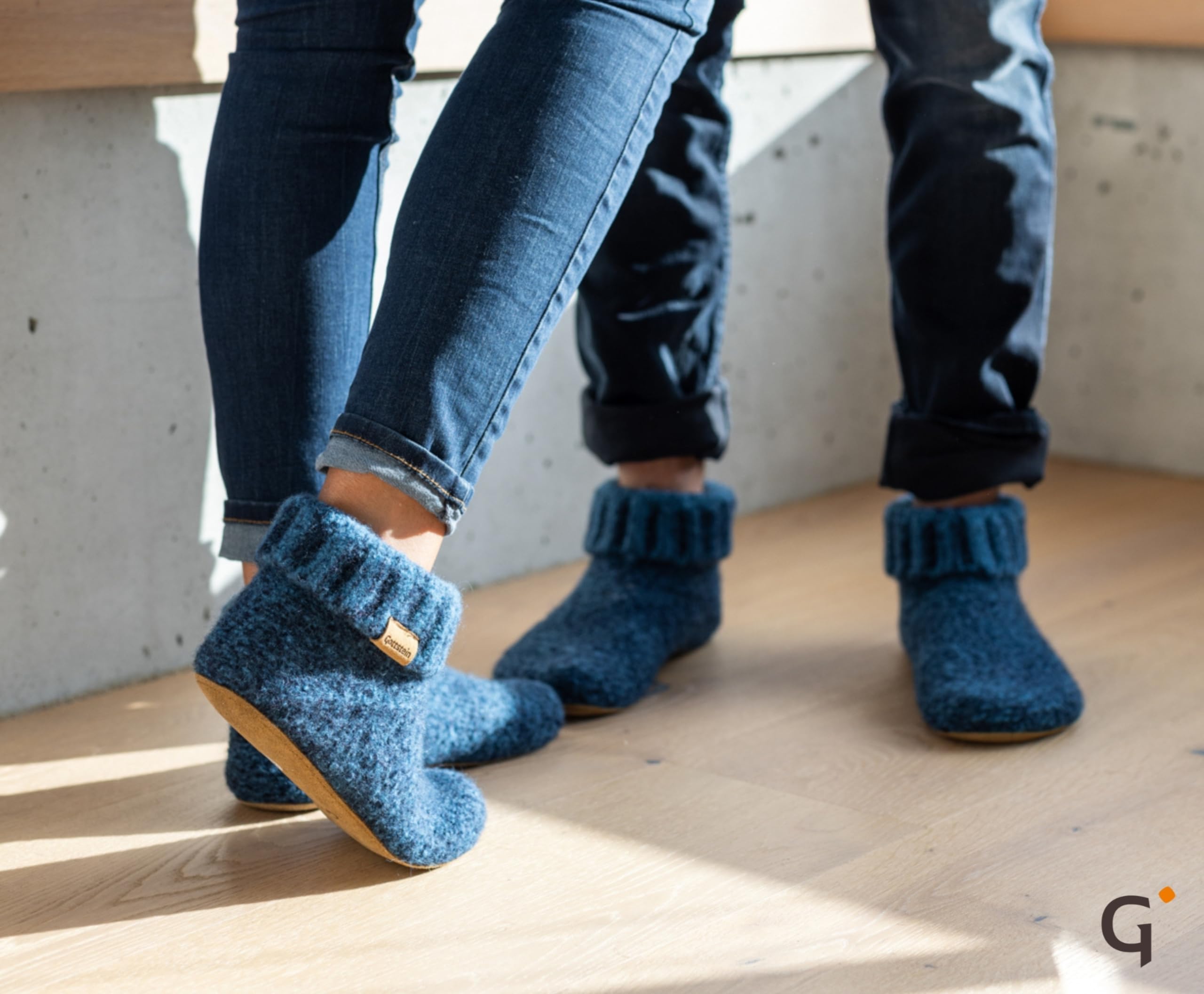 Gottstein Hüttenschuh Knit Boot - Filz-Hausschuh für Damen & Herren | Aus 100% Schurwolle