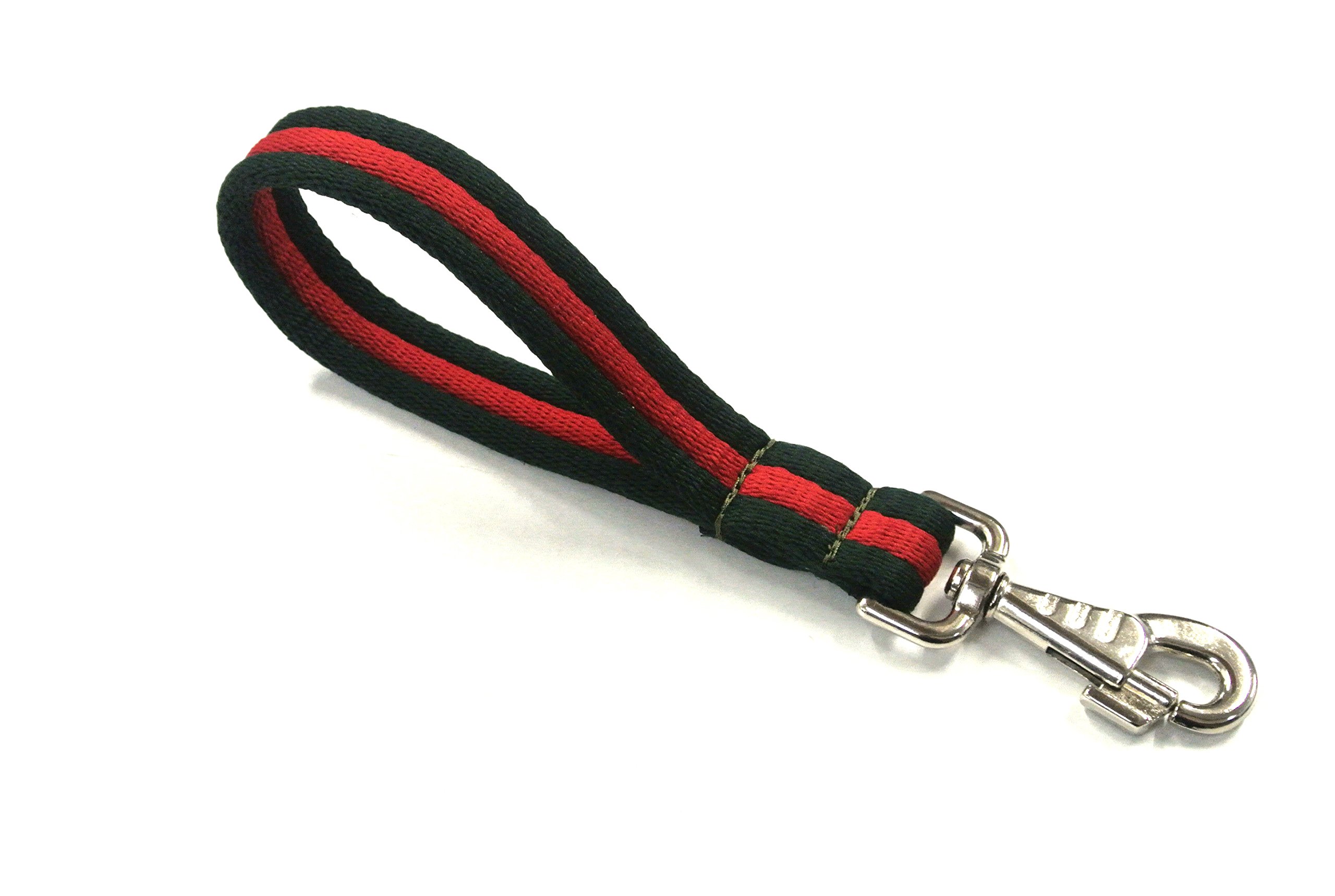 10" Short Close Control Dog Training Lead Leash 25mm Soft Air Webbing Traffic Walking Lead (10", Forest Green/Red) โ image 1
